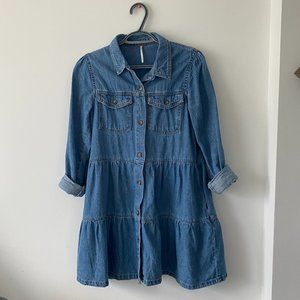Free People Denim Babydoll Dress